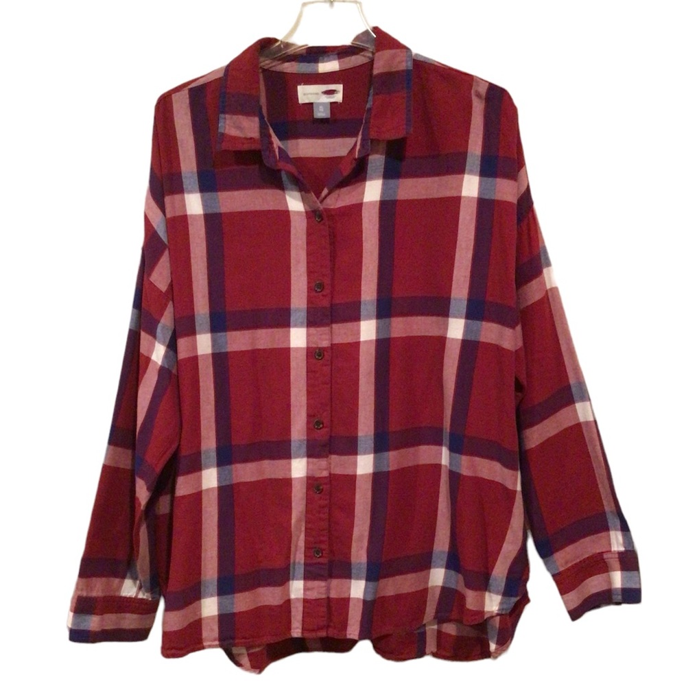 Old Navy Boyfriend Flannel Shirt Size XL